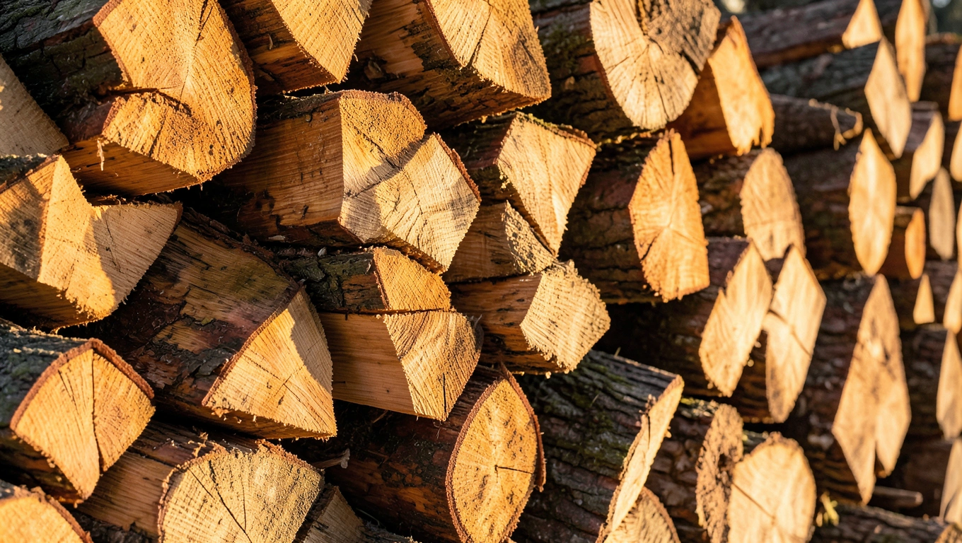 Bois de chauffage empilé à Woodyflam